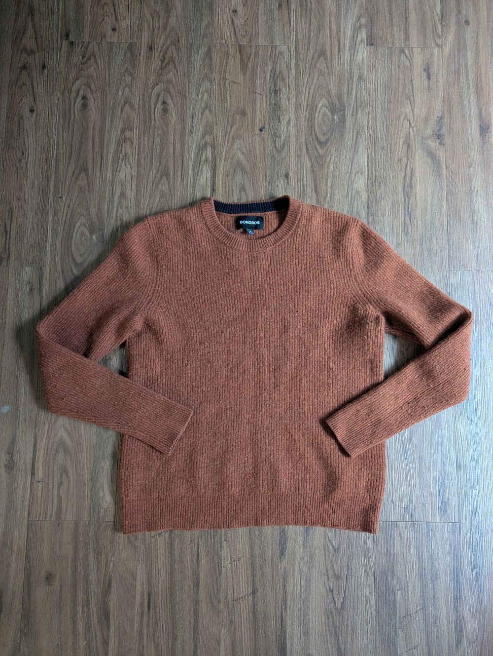 Bonobos Women's Burnt Orange Merino Wool Crewneck Sweater Sz M